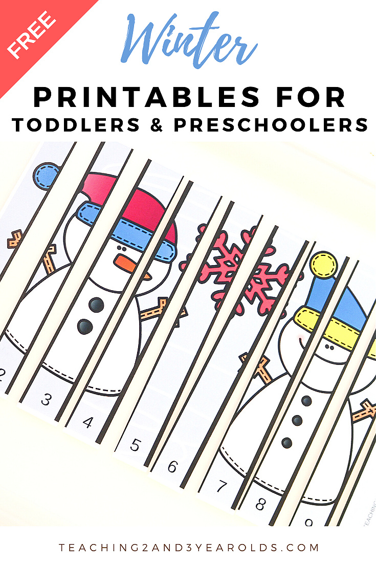 winter printables for toddlers and preschoolers